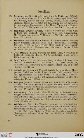 Textilien (Nr. 184-207)