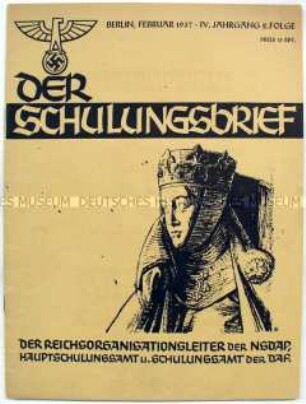Monatsheft zur Schulung für NSDAP- und DAF-Funktionäre u.a. zur Geschichte des sächsischen Königshauses