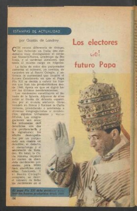 Los electores del futuro Papa : Estampas de actualidad