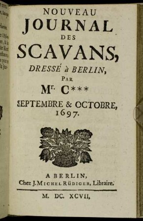 Septembre & Octobre, 1697.