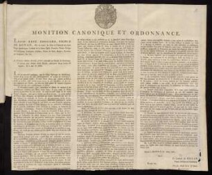 Monition Canonique Et Ordonnance