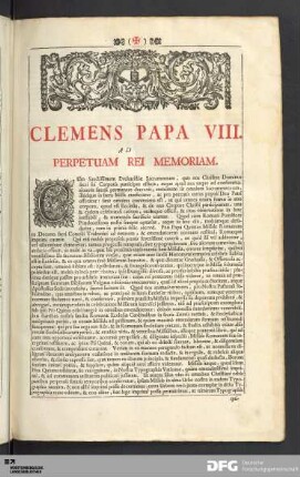 Clemens Papa VIII. Ad Perpetuam Rei Memoriam