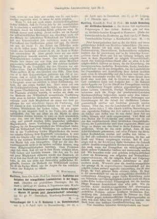 249-252 [Rezension] Matthes, Heinrich, Aussichten und Aufgaben der evangelischen Landeskirchen in der Gegenwart
