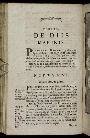 Pars III. De Diis Marinis.