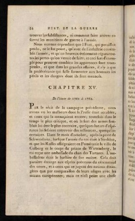54-75, Chapitre XV. De l'hiver de 1761 à 1762.