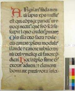 Stundengebet aus einem Brevier (Fragment)