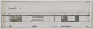Wettbewerb U-Bahnhof Blissestraße (nicht realisiert), 1. Preis – Längschnitt (Schnittansicht). Berlin-Wilmersdorf