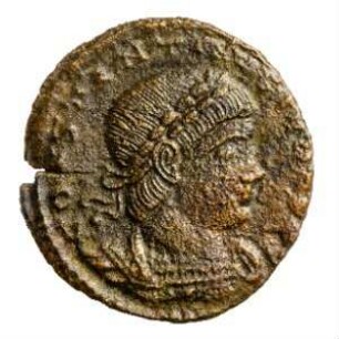 Münze, Follis, Aes 4, 335 - 337 n. Chr.