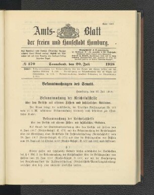 No. 170, 20. Juli 1918