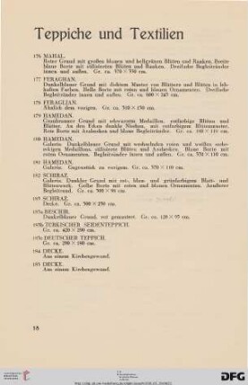 Teppiche und Textilien (Nr. 176-185)