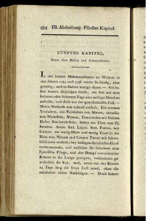 Fünftes Kapitel. Etwas über Masern und Scharlachfieber.