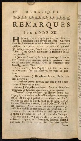 216-224, Remarques sur l'ODE XII.