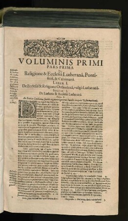 Voluminis Primi Pars Prima [...] Liber I.