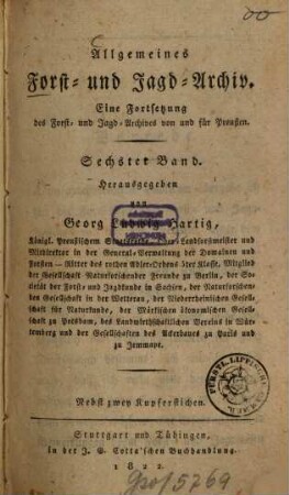 Allgemeines Forst- und Jagd-Archiv. 6, 6. 1822