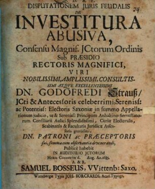 Disp. ... de investitura abusiva