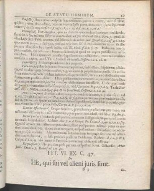 Tit. VI. IIX. C. 47. De His, qui sui vel alieni juris sunt.