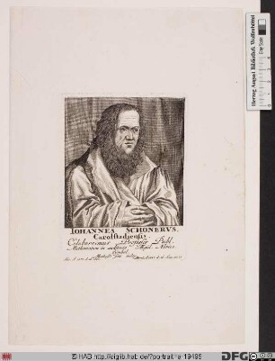 Bildnis Johannes Schöner (lat. Schonerus)