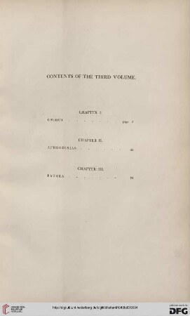 Contents of the Third Volume