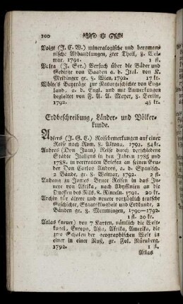 Erdbeschreibung, Länder- und Völkerkunde.