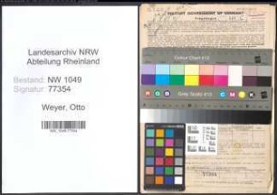 Entnazifizierung Otto Weyer , geb. 11.04.1894 (Installateur)