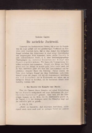 Sechstes Kapitel. Die natürliche Zuchtwahl.