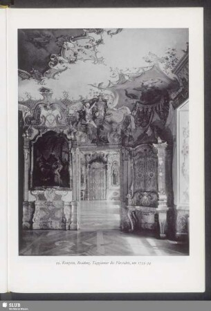 Kempten, Residenz, Tagzimmer des Fürstabts, um 1733-34