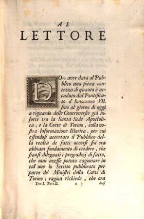 Ragioni Della Sede Apostolica Nelle Presenti Controversie Colla Corte Di Torino, 1,2. Riflessioni Sopra La Scrittura della Corte di Torino intorno ai sogli, che anno il Titolo Di Progretto Di Accomodamento Discorso ...