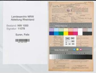 Entnazifizierung Felix Suren, geb. 04.02.1889 (Bankangest.)