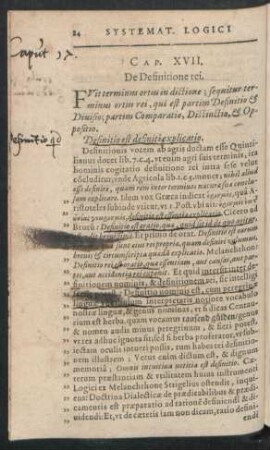 Cap. XVII. De Definitione rei.