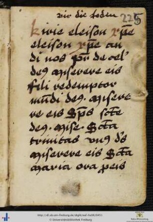 [225r - 234v] Allerheiligenlitanei mit Orationen.