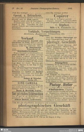 Verkäufe, Verpachtungen