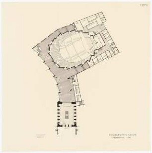 Philharmonie, Berlin-Wilmersdorf: 1. Obergeschoss 1:200