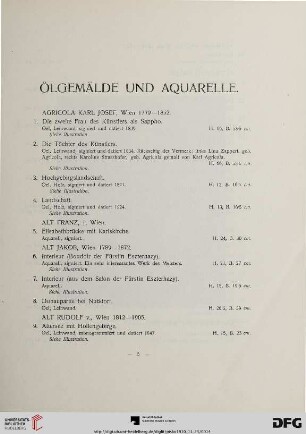 Ölgemälde und Aquarelle (Nr. 1-106)