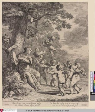 [Pan und Syrinx mit tanzenden Amoretten; Pan and Syrinx with dancing cupids]
