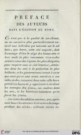 Préface des Auteurs dans l’edition de Rome