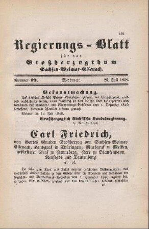 Nr. 19 : 26. Juli 1848