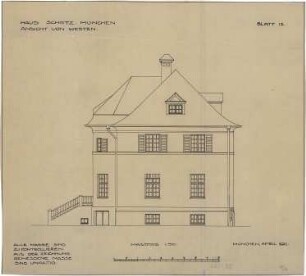 Fischer, Theodor; München - Laim; Haus Schätz - Westseite (Ansicht)