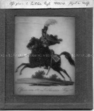 Darstellung eines Offiziers des preußischen 1. Leibhusaren-Regiments