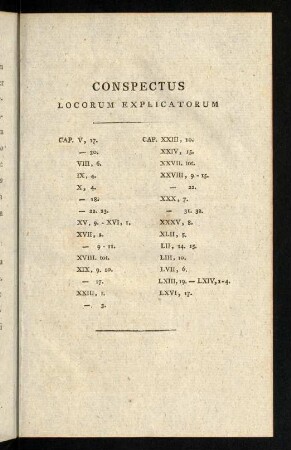 XI-XII, Conspectus Locorum Explicatorum.