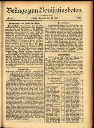 Zweite Ausgabe vom Sonntag, den 15. Juni 1902.