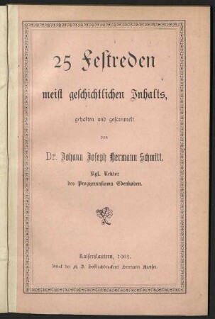 25 Festreden : meist geschichtlichen Inhalts