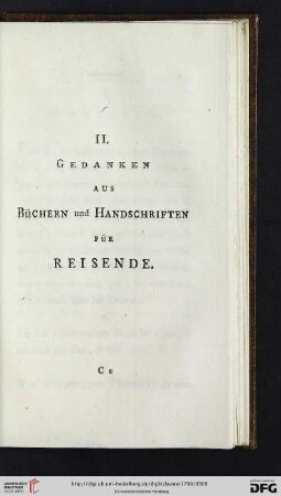II. Gedanken aus Büchern und Handschriften für Reisende