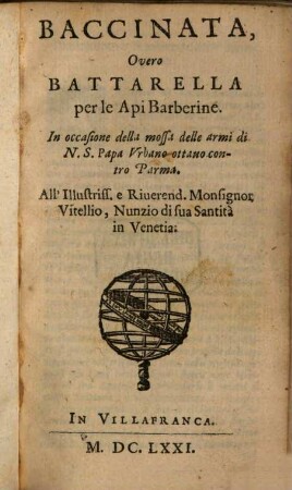 Baccinata overo battarella per le api barberine