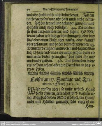 Epistel am 27. Sontage nach Trinitatis