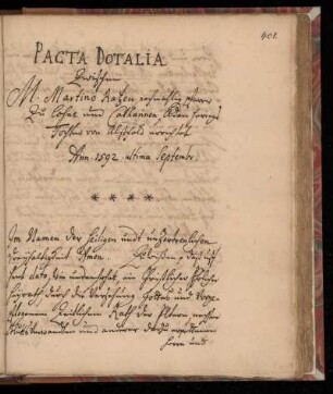 Pacta Dotalia (1592)
