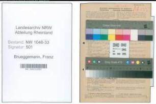 Entnazifizierung Franz Brueggemann , geb. 19.01.1897 (Lehrer)