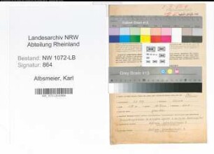 Entnazifizierung Karl Albsmeier , geb. 05.08.1907 (Postbeamter)