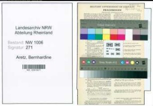 Entnazifizierung Bernhardine Aretz , geb. 16.11.1910 (Friseuse)