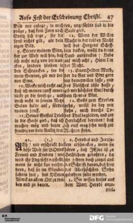 Aufs Fest der Erscheinung Christi.