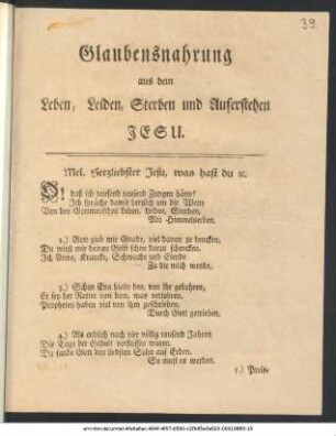 Glaubensnahrung aus dem Leben, Leiden, Sterben und Auferstehen Jesu